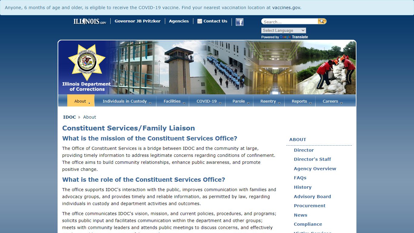 Constituent Services/Family Liaison - About - illinois.gov
